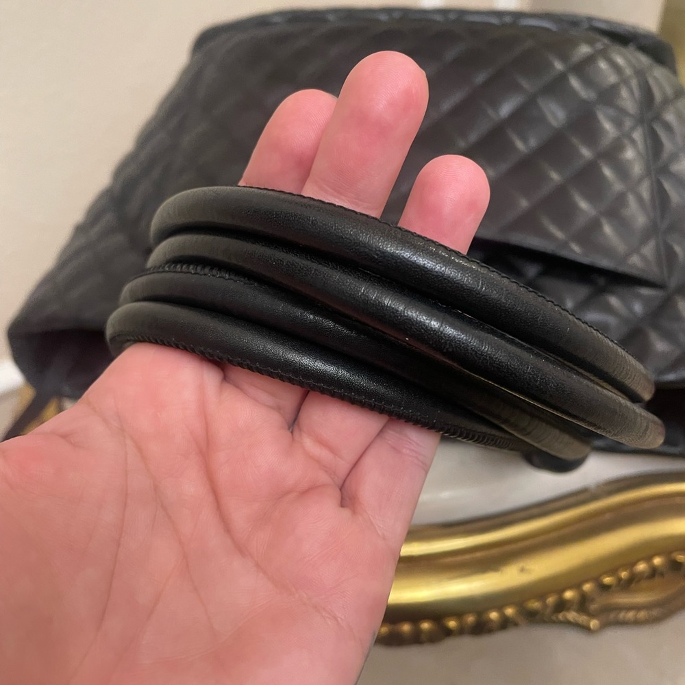 ❤️TRADED❤️Chanel Black cambon shopper tote pink silver dyed painted - Picture 7 of 13